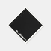 Minimalistischer Mit Monogramm Name Retro Schwarz- Serviette (Ecke)