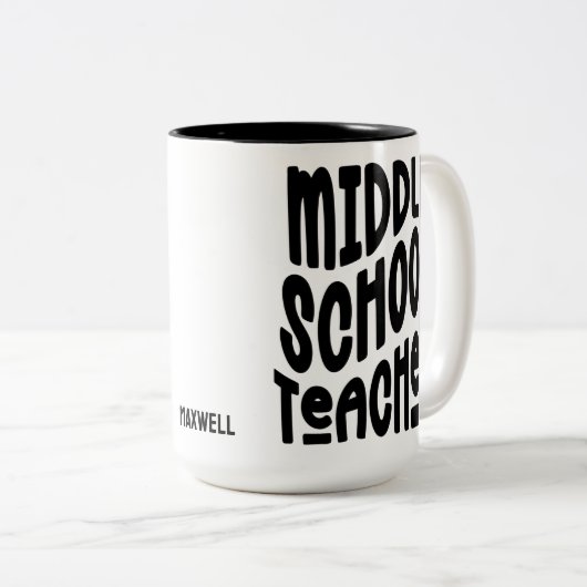Minimalistischer Mittelschullehrer Zweifarbige Tasse (VorderseiteRechts)