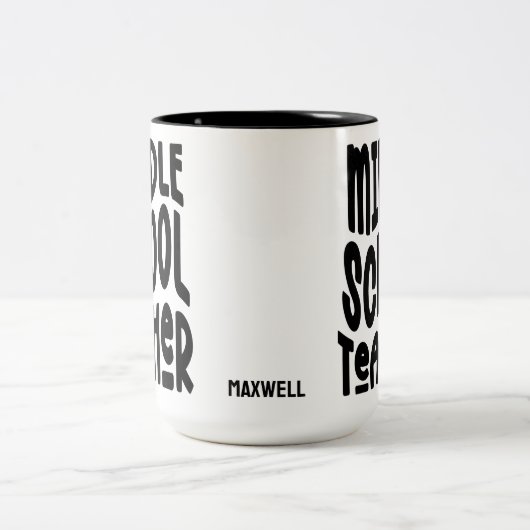 Minimalistischer Mittelschullehrer Zweifarbige Tasse (Mittel)
