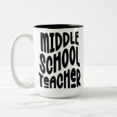 Minimalistischer Mittelschullehrer Zweifarbige Tasse (Links)