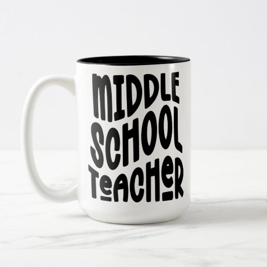 Minimalistischer Mittelschullehrer Zweifarbige Tasse (Links)
