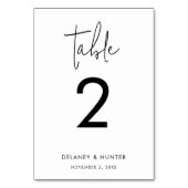 Minimalistischer Mixed Schriftart bearbeitbar Tischnummer (Rückseite)