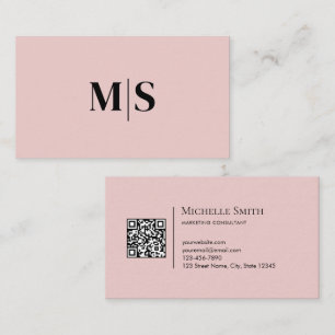 Minimalistischer moderner Anfangsbuchstabe QRCode Visitenkarte