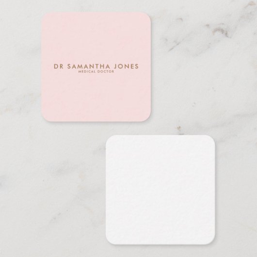 Minimalistischer moderner Arzt Beruflich rosa Begleitkarte (Vorne/Hinten)