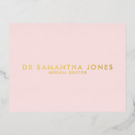 Minimalistischer moderner Arzt Beruflich rosa Folie Einladungspostkarte
