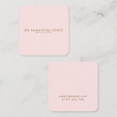 Minimalistischer moderner Arzt Beruflich rosa Quadratische Visitenkarte (Vorne/Hinten)