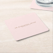 Minimalistischer moderner Arzt Beruflich rosa Rechteckiger Pappuntersetzer (angewinkelt)