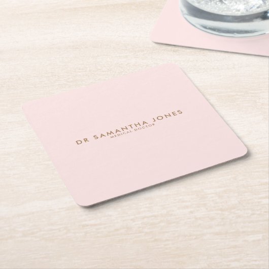 Minimalistischer moderner Arzt Beruflich rosa Rechteckiger Pappuntersetzer (angewinkelt)