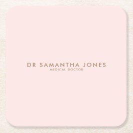 Minimalistischer moderner Arzt Beruflich rosa Rechteckiger Pappuntersetzer