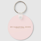 Minimalistischer moderner Arzt Beruflich rosa Schlüsselanhänger (Vorderseite)