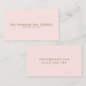 Minimalistischer moderner Arzt Beruflich rosa Visitenkarte (Vorne/Hinten)
