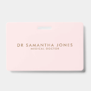 Minimalistischer moderner Arzt professionell Pink Ausweis