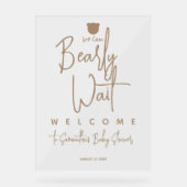 Minimalistischer, moderner Bärenspül Acrylschild (Vorderseite)