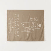 Minimalistischer, moderner Bärenspül Wandteppich (Vorderseite (Horizontal))