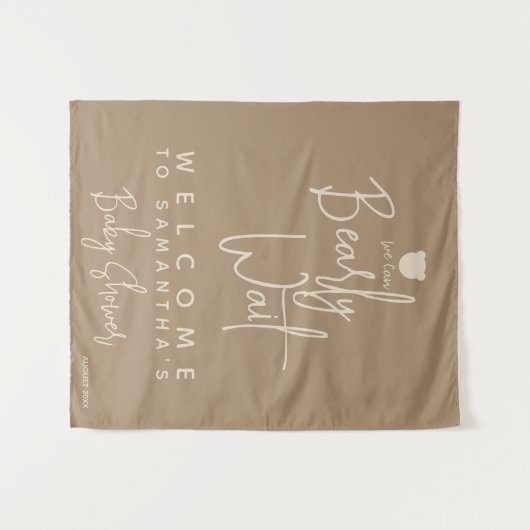 Minimalistischer, moderner Bärenspül Wandteppich (Vorderseite (Horizontal))