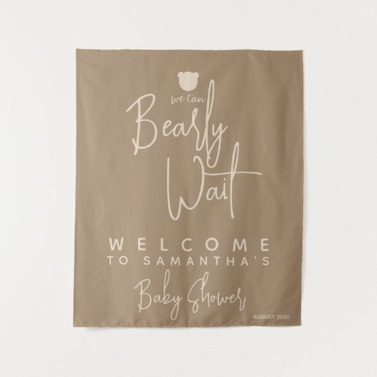 Minimalistischer, moderner Bärenspül Wandteppich (Vorderseite)