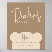 Minimalistischer, moderner Bear Baby Duschkopf Win Poster (Vorne)