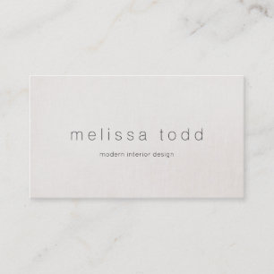 Minimalistischer moderner Beige Designer Visitenkarte