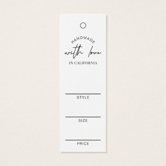 Minimalistischer moderner Bekleidungspreis Schwarz (Rückseite)