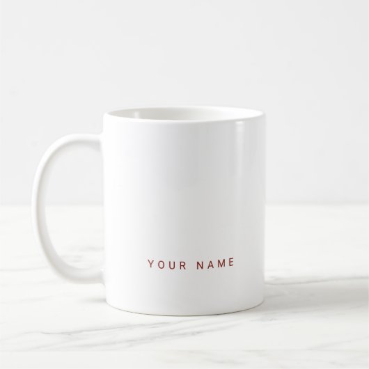 Minimalistischer moderner benutzerdefinierter Name Kaffeetasse (Links)