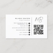 Minimalistischer, moderner Beruflicher QR-Code Visitenkarte (Rückseite)