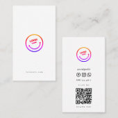 Minimalistischer moderner Beruflicher QR-Code Visitenkarte (Vorne/Hinten)