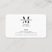 Minimalistischer moderner Black Nail Artist Nail S Visitenkarte (Rückseite)