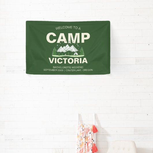 Minimalistischer moderner Camp-Junggeselinnen-Absc Banner (InSitu)