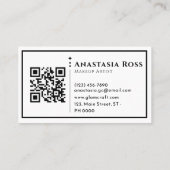 Minimalistischer moderner Chic Bold Black QR Code  Visitenkarte (Rückseite)
