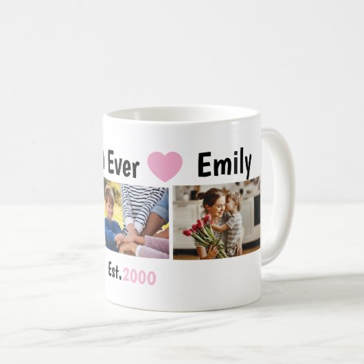 Minimalistischer moderner Collage Rosa - Beste Mut Kaffeetasse (VorderseiteRechts)