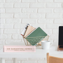 Minimalistischer moderner Doctor Gold-Schreibtisch Namensplakette