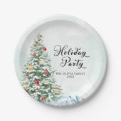 Minimalistischer moderner einfacher Weihnachtsbaum Pappteller (Vorderseite)