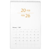 Minimalistischer moderner eleganter Kalender 2026 (Feb 2027)