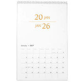 Minimalistischer moderner eleganter Kalender 2026 (Jan 2027)