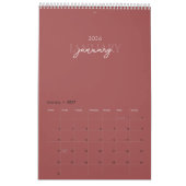 Minimalistischer moderner eleganter Kalender 2026 (Jan 2027)
