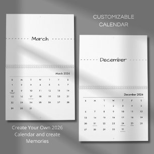 Minimalistischer moderner eleganter Kalender 2026