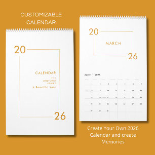 Minimalistischer moderner eleganter Kalender 2026