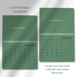 Minimalistischer moderner eleganter Kalender 2026