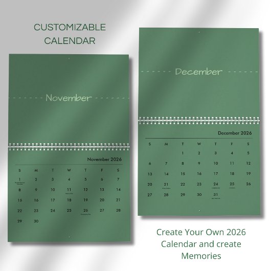 Minimalistischer moderner eleganter Kalender 2026