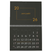 Minimalistischer moderner eleganter Kalender 2026 (Jan 2027)