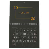 Minimalistischer moderner eleganter Kalender 2026 (Feb 2027)
