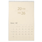 Minimalistischer moderner eleganter Kalender 2026 (Feb 2027)