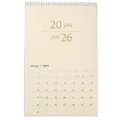 Minimalistischer moderner eleganter Kalender 2026 (Jan 2027)