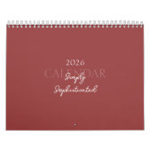 Minimalistischer moderner eleganter Kalender 2026 (Titelbild)
