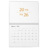 Minimalistischer moderner eleganter Kalender 2026 (Feb 2027)