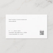 Minimalistischer moderner, eleganter QR-Code Visitenkarte (Rückseite)