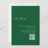 Minimalistischer moderner Emerald Green QR Code Ho Einladung (Rückseite)