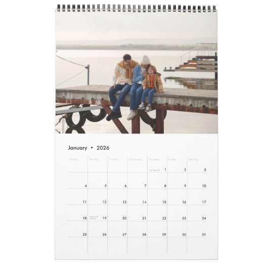 Minimalistischer, moderner Family-Multi-Foto-Kalen Kalender (Jan 2026)