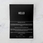 Minimalistischer moderner Ferienwohnungsbescheid Dankeskarte (Innenseite)