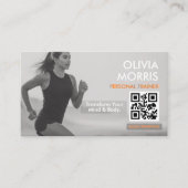 Minimalistischer moderner Fitness-Trainer QR-Code Visitenkarte (Vorderseite)